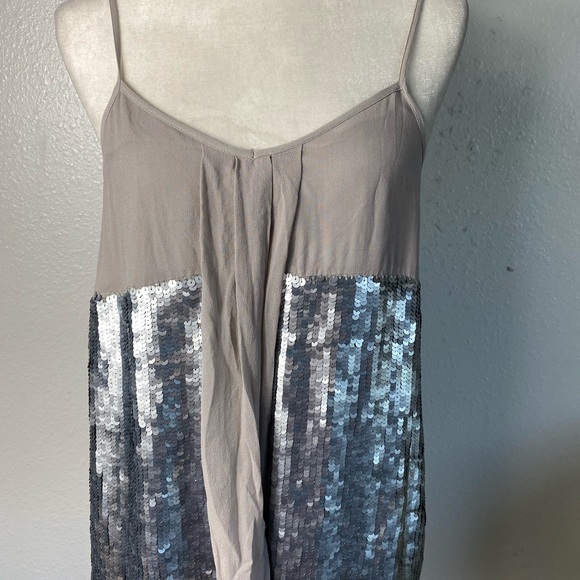 Joie silvana silk sequin tank top cami size XS strappy lined - Picture 7 of 7